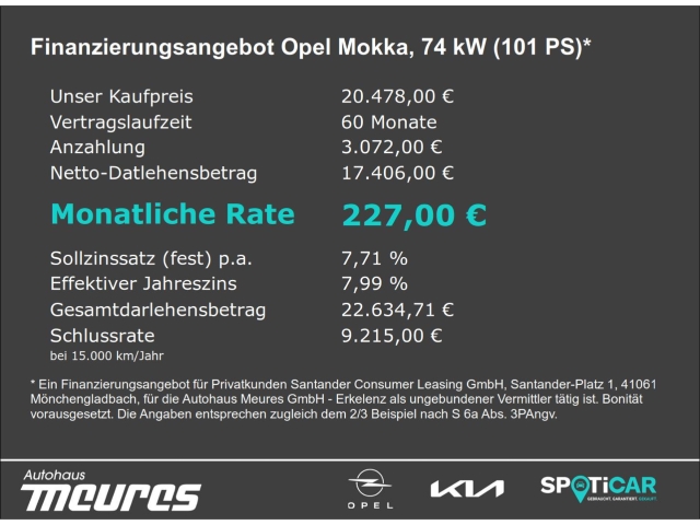 Opel Mokka Enjoy 1.2 Turbo Apple CarPlay Klima Verkehrszeichenerk.